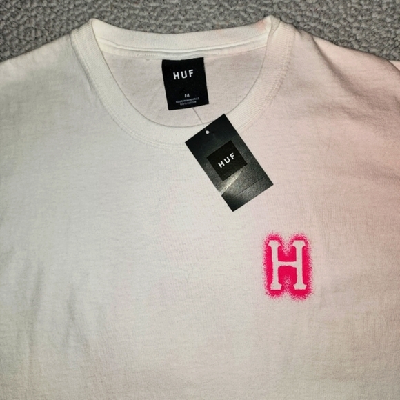 NWT Dolls Kill , Huff a, White And Hot Pink , Hand Dyed Teeshirt - Picture 3 of 15
